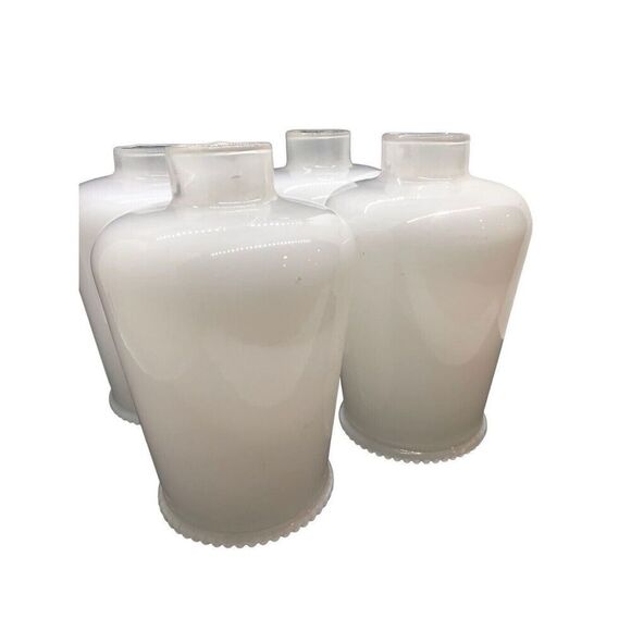 VINTAGE WHITE FROSTED GLASS LAMP SHADES 1 1/2" FITTER 2 QTY Replacement - Picture 4 of 16